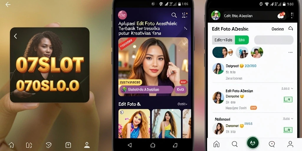 Antarmuka dan fitur unggulan aplikasi Edit Foto Aesthetic 070SLOT.