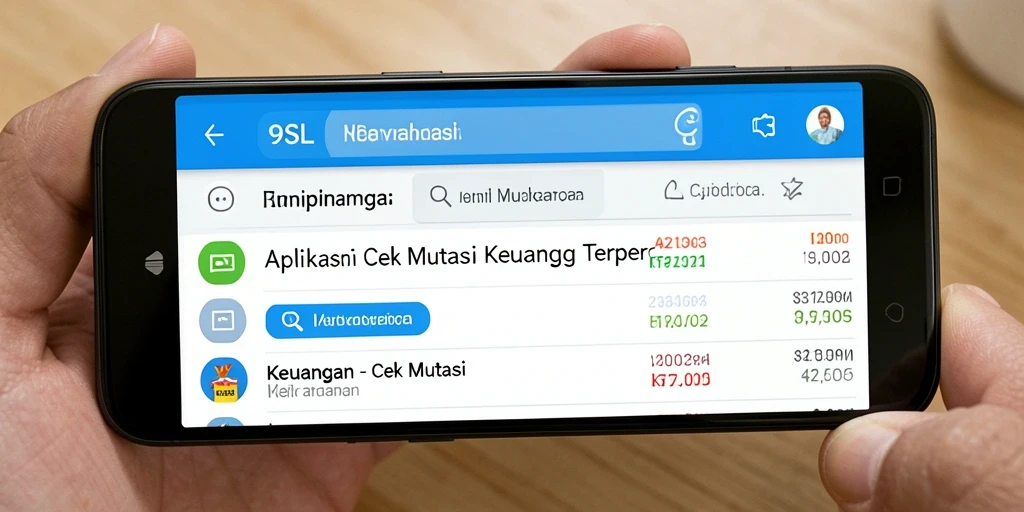 Tampilan aplikasi 9SL untuk cek mutasi transaksi keuangan.