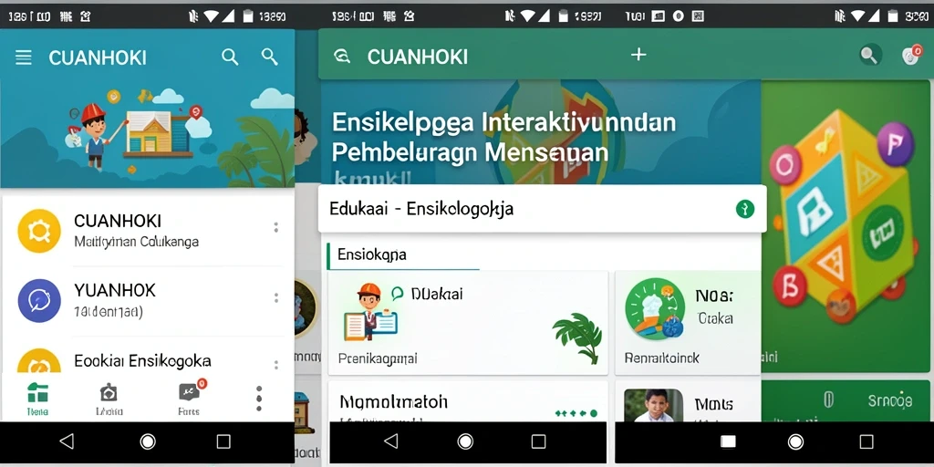 Tampilan antarmuka aplikasi CUANHOKI yang interaktif dan menarik