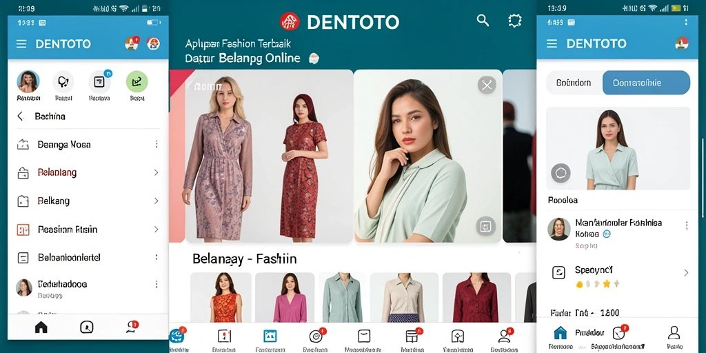 Screenshot DENTOTO menampilkan berbagai koleksi fashion terbaru.