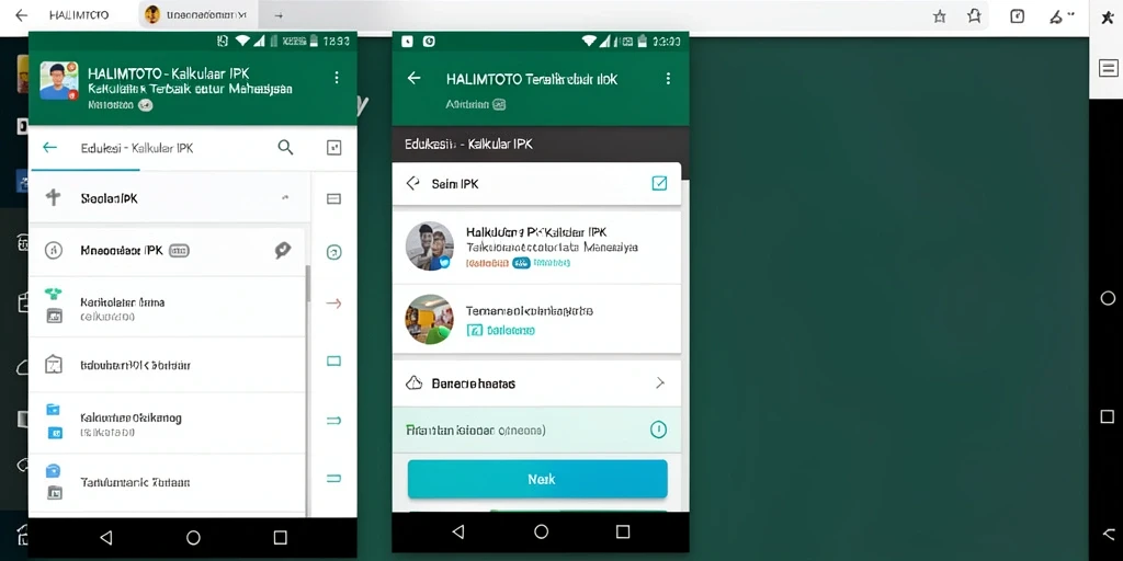 Tampilan antarmuka HALIMTOTO dengan fitur Kalkulator IPK yang praktis.