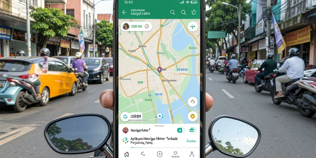 Antarmuka pengguna IDR89 yang intuitif dan informatif untuk Navigasi Motor.