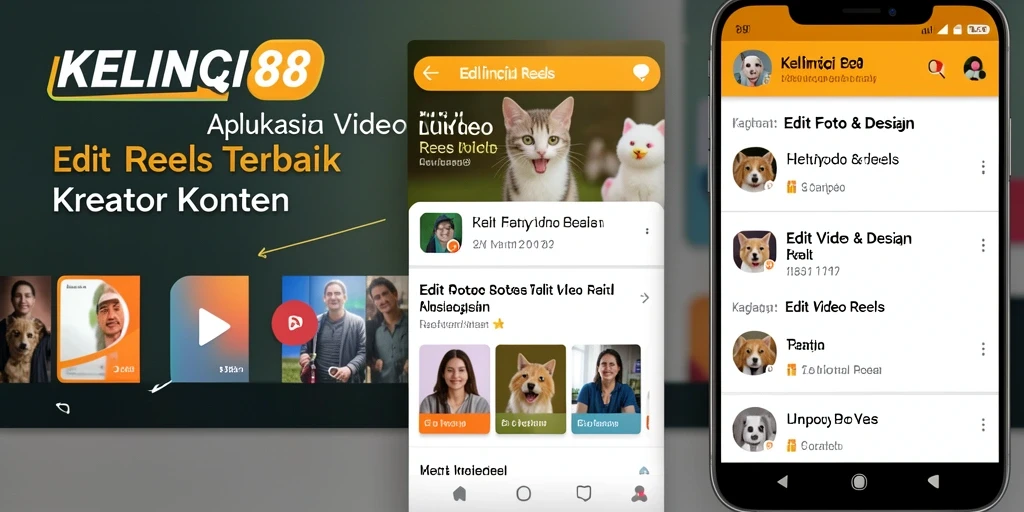 Antarmuka pengguna KELINCI88 untuk editing video reels yang intuitif.