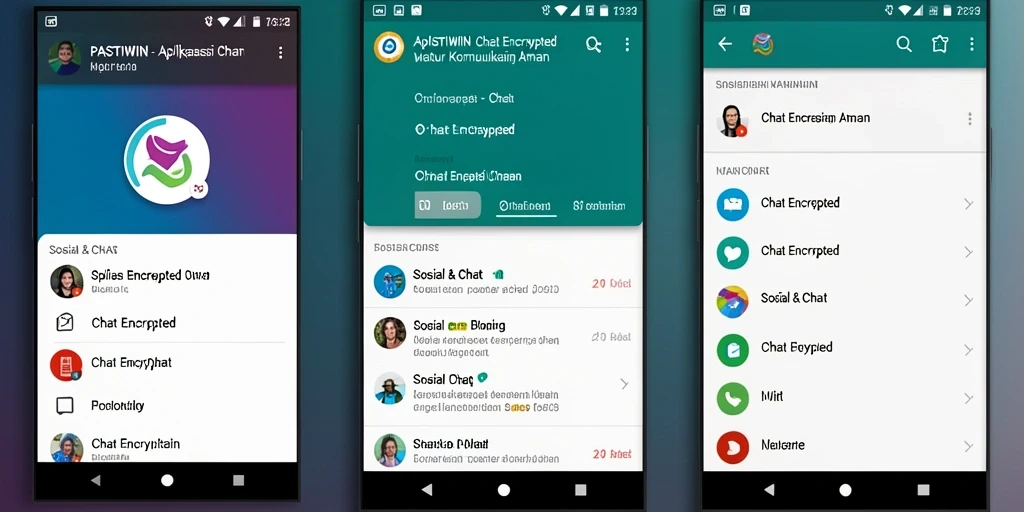 Screenshot antarmuka utama PASTIWIN menunjukkan fitur Chat Encrypted.