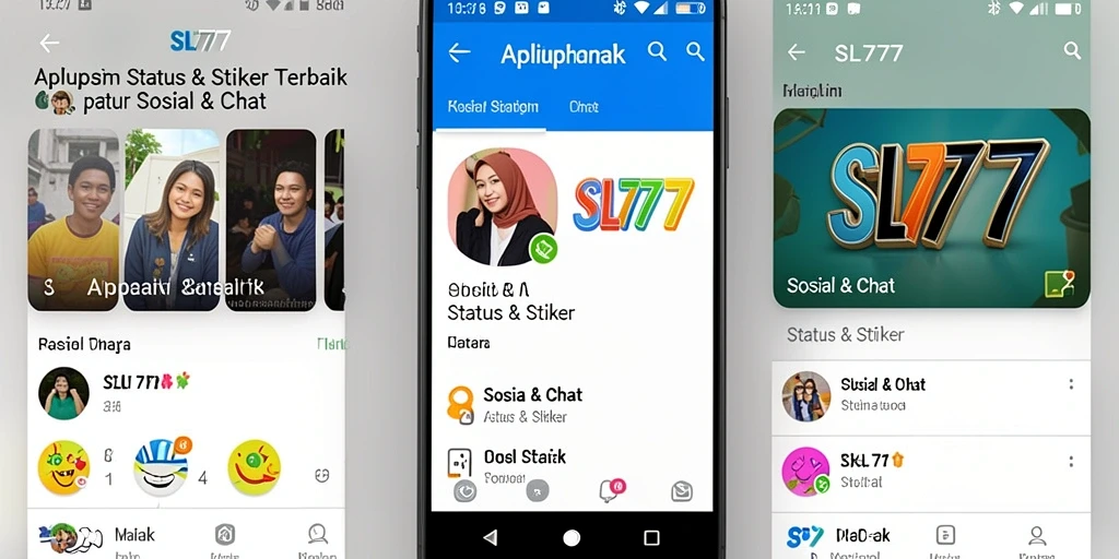 Tampilan antarmuka SL777 dengan berbagai pilihan stiker.