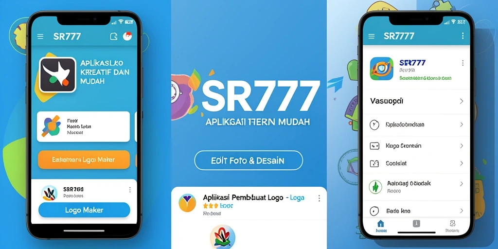 Tampilan antarmuka SR777 yang intuitif dan fungsional untuk desain logo.