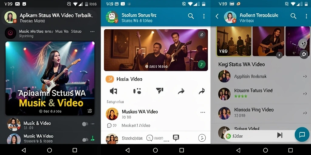 Antarmuka V89 dengan koleksi video-status menarik dan berkualitas.